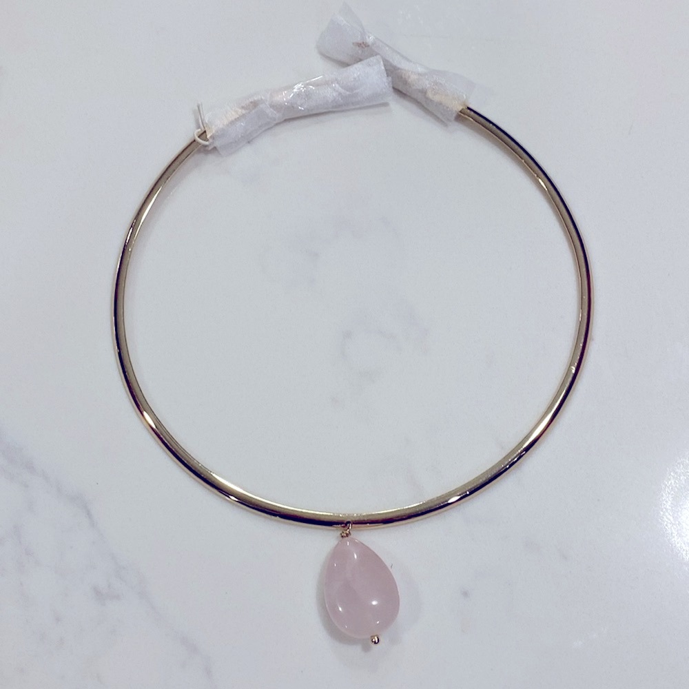 NWOT Vera Bradley semi precious collar necklace gold tone and pink stone sale - Picture 5 of 5
